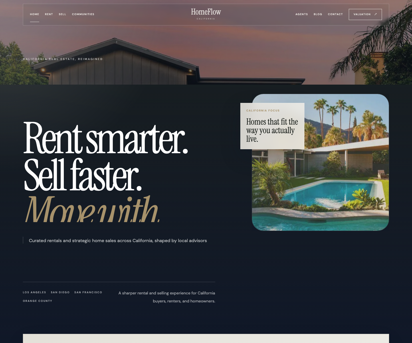 HomeFlow Real Estate website template screenshot